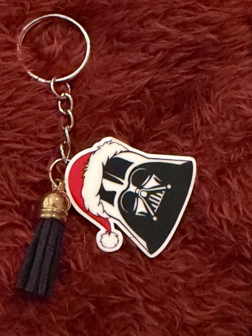Darth Vader Holiday Tassel Keychain - Black/Red